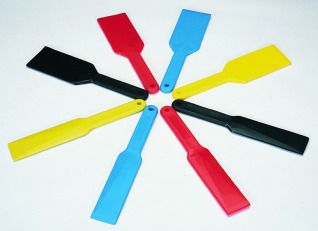 Set of Four Medium Plastic Ink Knives (Cyan, Magenta, Yellow, Black)
