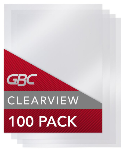 GBC ClearView Letter Premium Plus Frost Poly Square Corners - 8.5" x 11"