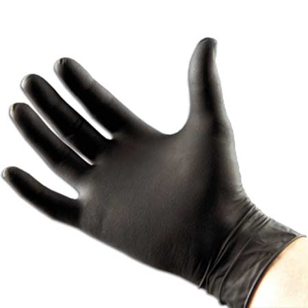 Lithco Disposable Black Heavy Duty Nitrile Gloves - Industrial Strength