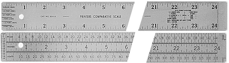 #604-A - Stainless Steel 24" Printers Comparative Two-Sided Ruler