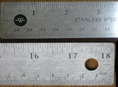 R590 - Stainless Steel Corkback Rulers - Inch/Metric