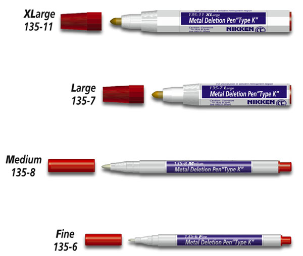 Nikken Metal "Type K" Deletion Pens