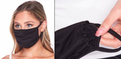 Cloth Face Mask with Pocket Black Reusable