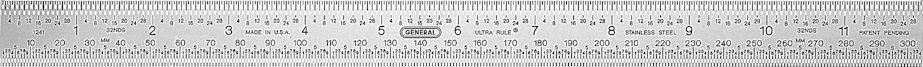 General #1241 Flexible Ultra Rule 12" - Inch/Millimeter