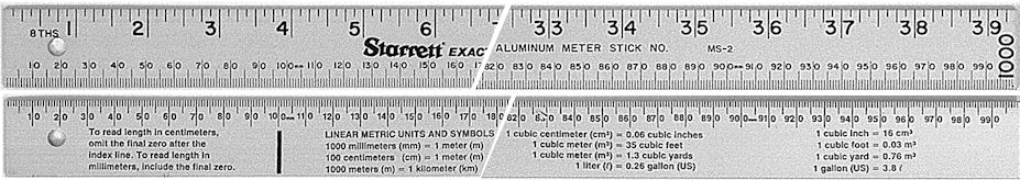 #1201ME - Aluminum Meter Stick Two-Sided