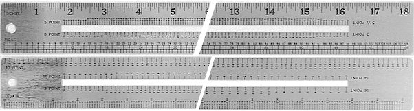 #616 - Stainless Steel 24" Two-Sided Rulers - Inch-Pica-Point-Agate/(same)