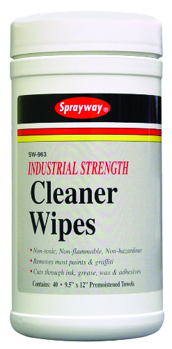 Sprayway #963 Industrial Strength Cleaner Wipes